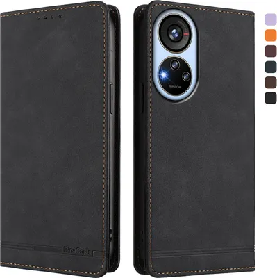 Immagine prodotto di Custodia per ZTE Blade V40s, custodia retro in Finto cuoio flip con supporto e slot per schede Nero