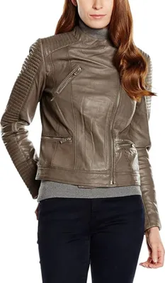 Produktbild von Usual Way Caroline Damen Lederjacke khaki M