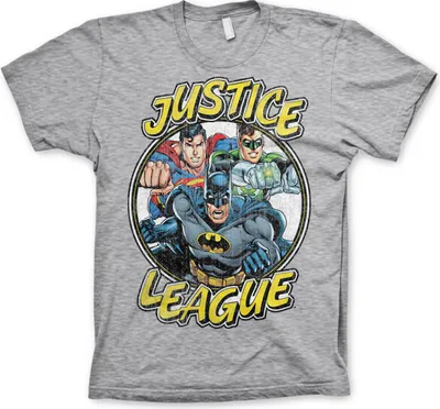 Produktbild von Justice League Team Tee - Medium - Heather-Grey