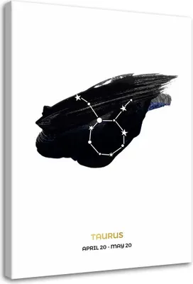 Produktbild von Leinwandbild sternzeichen - taurus 80x120 cm Feeby grau wandbild bereit zum aufhängen