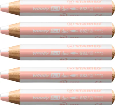 Produktbild von STABILO Duo Buntstift, Wasserfarbe & Wachsmalkreide - woody 3 in 1 duo - zweifarbige M…