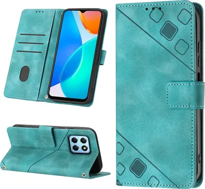 Produktbild von Hülle für Honor X6 /Honor X8 5G Prägung Flip Leder Brieftasche Schutzhülle mit Ständer Grün