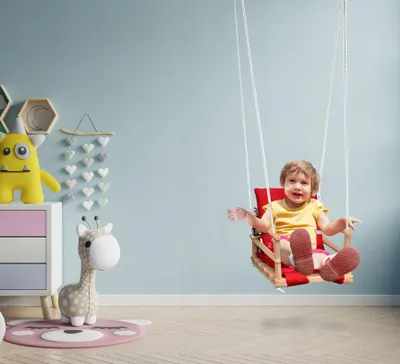 Produktbild von Holzschaukel für Kinder für zu Hause mit Kissen Pasy Solidna PL