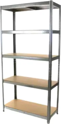 Image de Étagère robuste à 5 niveaux Tavien – Réglable en hauteur – Étagères métalliques industrielles pour garage, entrepôt et bureau