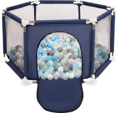 Produktbild von Selonis Sechseckiger Laufstall 900 Bälle ∅6cm Spielplatz Mit Bunten Bällen Laufgitter Für Babys Und Kinder