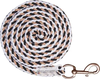 Image de Waldhausen Shine Longe d'attache avec mousqueton, Couleur:noir/blanc/or rose