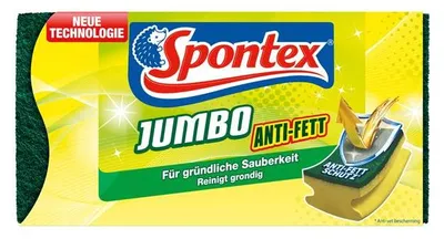 Produktbild von Spontex Reinigungsschwamm - Jumbo Anti Fett - für gründliche Sauberkeit bei Töpfen, Pfannen und Geschirr
