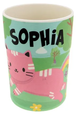 Produktbild von Bunter personalisierter Namens Kinderbecher mit Namen Sophia