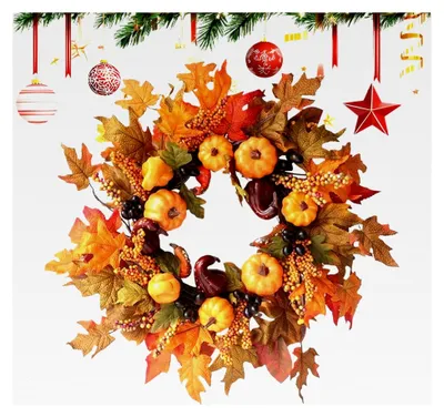 Produktbild von Herbstgirlanden für die Eingangstür, Thanksgiving-Girlande mit Dekorationen für Partys | Schlafsaal, Schule, Garten, Büros