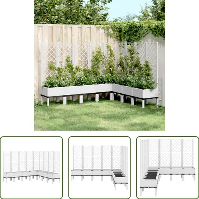 Produktbild von The Living Store Pflanzkübel mit Rankgitter Weiß 200x160x142 cm PP