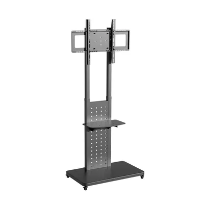 Zdjęcie produktu dla Mobilny stojak na telewizor z regulacją wysokości w zakresie 130-160 cm, obsługuje telewizory 32"-65", czarny
