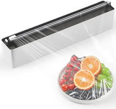 Produktbild von Folienschneider Magnetischer & selbstklebender Frischhaltefolienspender mit Cutter – kein Bohren erforderlich, Folienschneider für Frischhaltefolie &