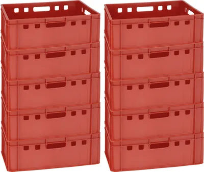 Produktbild von 10 Stück E2 Fleischerkiste Stapelkiste Lagerliste 60x40x20 cm