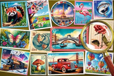 Zdjęcie produktu dla PUZZLE 300 Senior EasyPiece Znaczki pocztowe 23100
