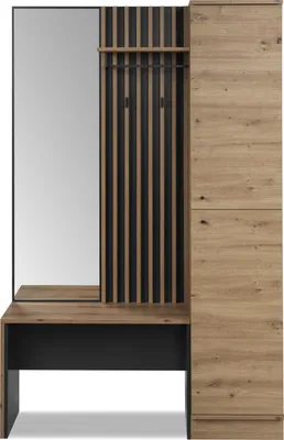 Produktbild von Garderobenschrank Garderobenpaneel mit Sitzbank Medan | Artisan Oak / Anthrazit