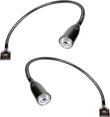 Produktbild von kalb | Flexible LED Leuchte inkl. USB Ladefunktion verchromt 2er Set chrom