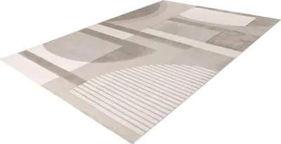 Produktbild von Batucci Bergamo modernes niedrigfloriges Teppich in Silber Grau 160x230 cm, stilvolles abstraktes Design