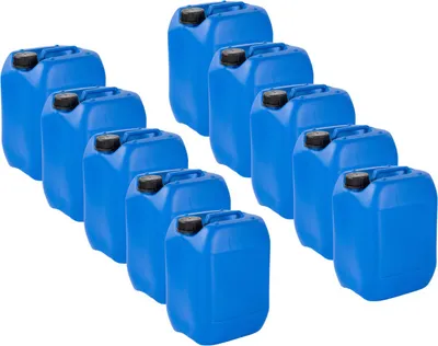 Produktbild von 10 Stück 10 Liter 10 L Kanister, Wasserkanister Farbe blau lebensmittelecht DIN51 (10x10knb51)