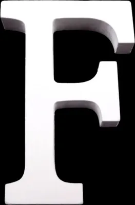 Produktbild von 3D Holzbuchstabe 8 cm, weiß, Buchstaben & Zeichen:F