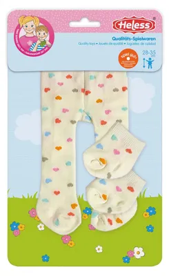 Produktbild von Puppen-Strumpfhose mit Söckchen ''Herz-Konfetti'',