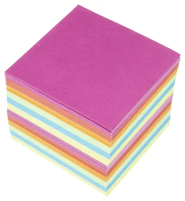 Produktbild von Kangaro Zettel für Notizzettelbox 9x9x9cm sortierte Farben Shrumpf 700 Blatt
