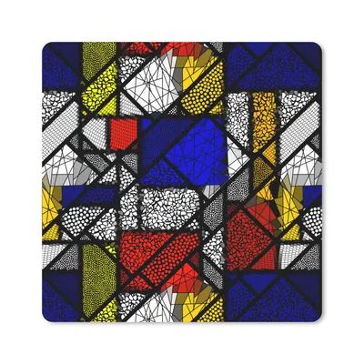 Produktbild von MuchoWow® Mauspad Mousepad Mondrian - Glasmalerei - Alte Meister - Kunstwerk - Abstrakt - Malerei 30x30 cm - Mousepads - Maus Mat - Pad - Mausunterlage - Gaming