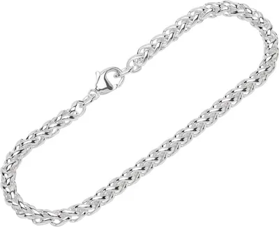 Produktbild von Armband 925 Sterling Silber 19cm Zopfkette oval gedrückt Damen Armkette exquisit