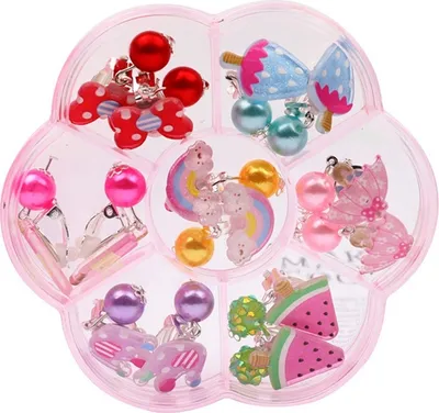 Produktbild von 7 Paar Kinder Ohrclips Clip On Ohrring Süß Mädchen Schmuck Anzieh Ohrklipser Set Ohrstecker Prinzessin Spielzeug Schmuck für Kinder, 7Stil