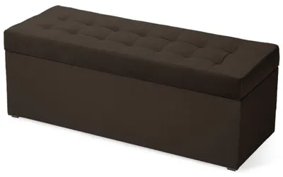 Obrázok produktu pre MG Design, hnedý čalúnený taburet, 45x120 cm - s úložným priestorom 140 litrov, nosnosť do 300 kg, ľahko udržiavateľný, matný povrch, vhodný do obývačky a predsiene