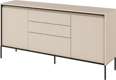 Produktbild von Kommode TREND TR-01 mit dekorative Fräsungen und Soft-Close-Funktion Sandbeige