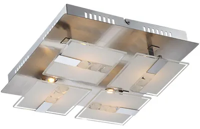 Produktbild von LED Deckenlampe, Glas satiniert, Chrom, L 30 cm