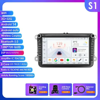 Obrázek produktu pro Multimediální autorádio - Rádio s CarPlay - Autorádio s Android Auto - Navigační systém GPS - Dvojitá DIN jednotka