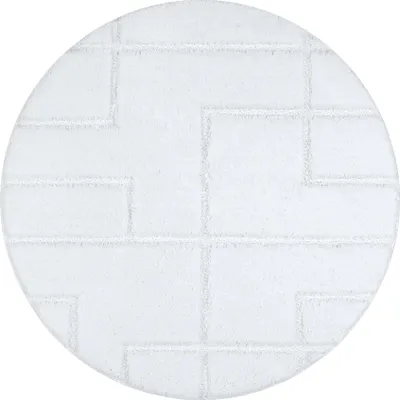 Produktbild von Badteppich SUPREME Kreis LINES, Linien, rutschfest, weich – weiß Weiß rund 100 cm