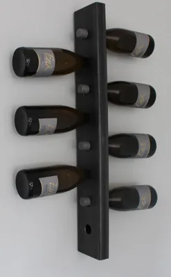 Produktbild von Weinregal für Wandmontage aus Stahl, 810 mm Breite, 40 mm Höhe, 120 mm Tiefe