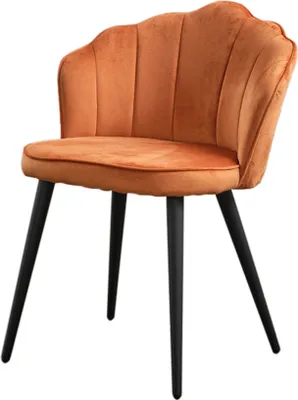 Produktbild von KAWOLA Stuhl SALLY Esszimmerstuhl Velvet orange Fuß schwarz