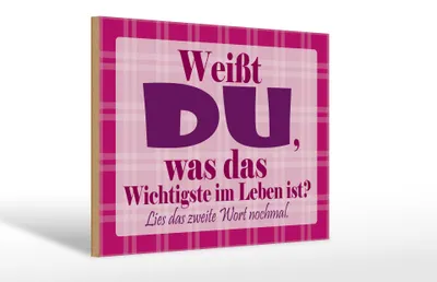 Produktbild von Holzschild Spruch 30x20cm Wichtigste bist DU