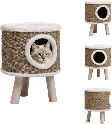 Immagine prodotto di vidaXL Graffiatoio con gambe in legno 41 cm Seagrass - Graffiatoi