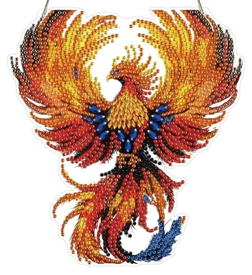 Obrázek produktu pro Sada na diamantové malování "5D", okenní dekorace, motiv: pták Fénix, rozměry 20x20 cm, model LLS004