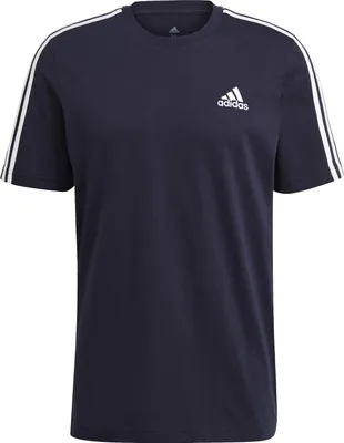 Produktbild von adidas T shirt Herren Rundhals im 3 Streifen Design, Größe:M, Farbe:Grau