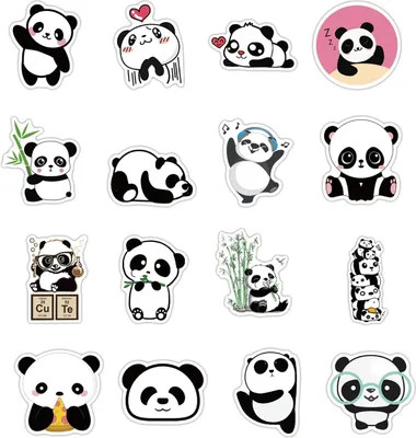 Produktbild von 100 Stück Wasserdichte Panda-Sticker - PVC DIY Panda-Sticker zur Dekoration von Laptops, Koffern, Skiern und Gitarren