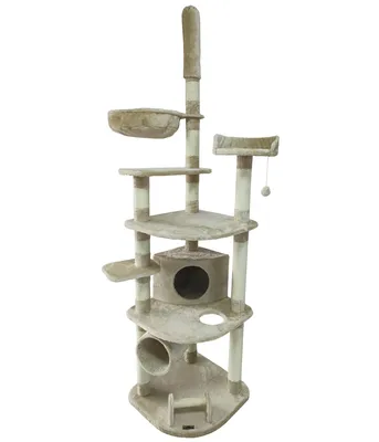 Produktbild von Dehner Lieblinge Kratzbaum Tabby, Katzenbaum komfortabel / abwechslungsreich, Kletterbaum für Katzen, ca. 60 x 245-270 x 60 cm, Sisal / MDF / Polyester, beige