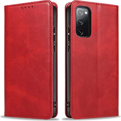 Produktbild von Handyhülle für Samsung Galaxy S20 FE Kunstleder Flip Cover Hülle Handytasche Case Kartenfach Farbe: Rot