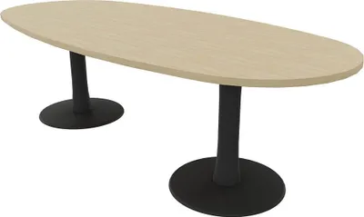 Produktbild von Quadrifoglio Konferenztisch Idea+ eiche oval, Säulenfuß grau, 240,0 x 110,0 x 74,0 cm