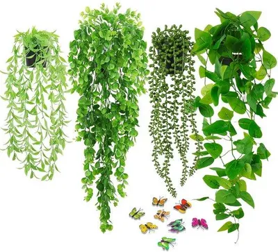 Image de Lot de 4 plantes artificielles pour la décoration d'intérieur et d'extérieur