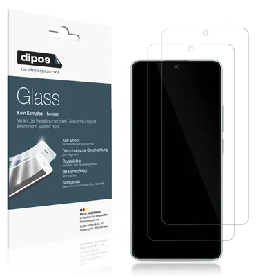 Produktbild von 2x Schutzfolie für Redmi K70E - Anti-Shock 9H Folie dipos Glass Kunststoffglas