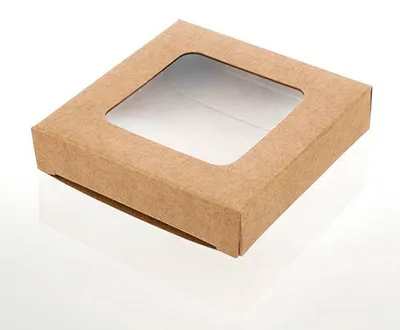 Produktbild von Pappschachteln Kraft Braun mit Fenster 7x2.1x6.8cm (25 Stück) [WKRG319]