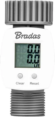 Produktbild von Bradas Digitaler Wasserzähler WHITE LINE 3/4" grau / weiß mit LCD-Display