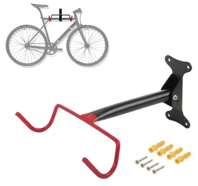 Produktbild von Wandhalterung für Fahrrad, klappbarer Haken, PVC-beschichtet, für Fahrräder zum Aufhängen von Wand-Fahrrädern, Schwarz