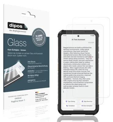 Image de 2x Protection ecrán pour Ulefone RugOne Xever 7 mat Verre souple Film Protecteur 9H dipos