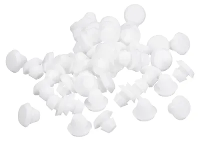 Silikonstopfen 50 Stück, rund, für Loch Ø 5–5,5 mm, weiß